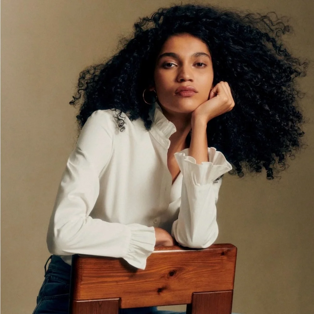 Sezane Erine Shirt Ecru - Size 6 - Picture 3 of 6